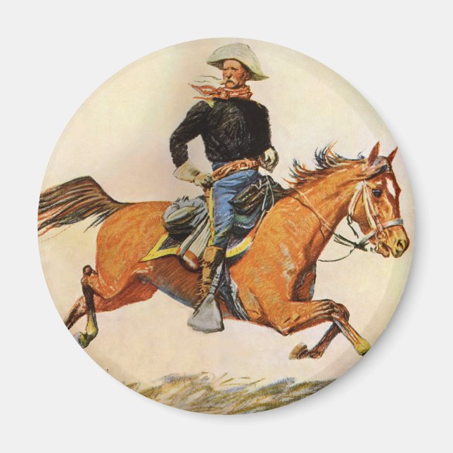Vintage Military, A Cavalry Officer by Remington Magnet (Front)