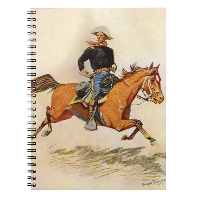 Vintage Military, A Cavalry Officer by Remington Notebook (Front)