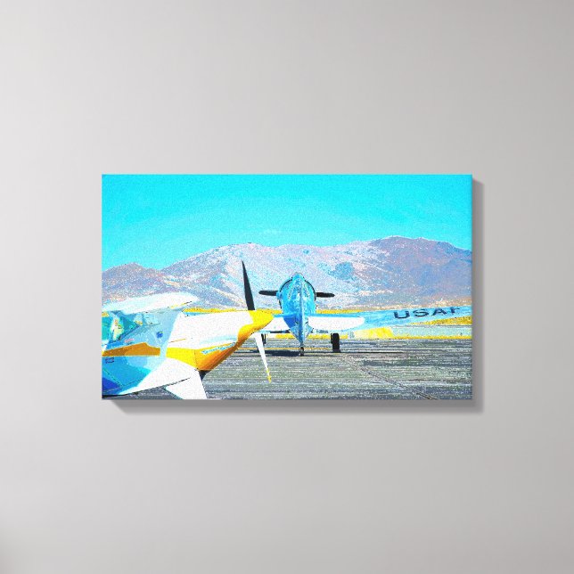 Vintage Military Airplane Canvas Print (Front)