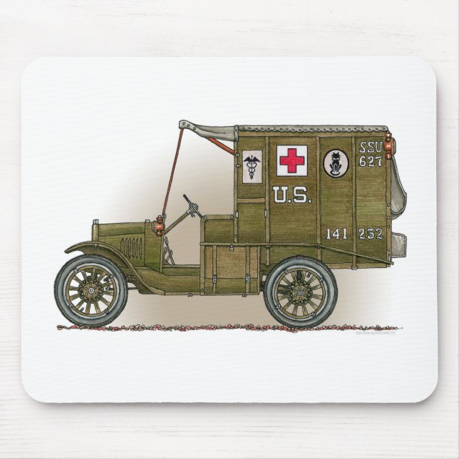 Vintage Military Ambulance Mouse Pad (Front)