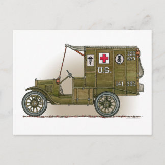 Vintage Military Ambulance Postcard
