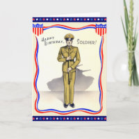 Vintage Military Birthday Card