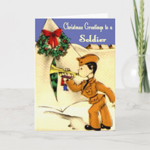 Vintage Military Christmas Card