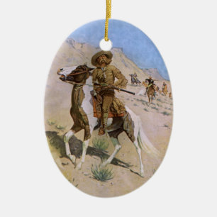 Vintage Military Cowboys, The Scout by Remington Ceramic Ornament