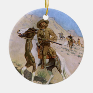 Vintage Military Cowboys, The Scout by Remington Ceramic Ornament
