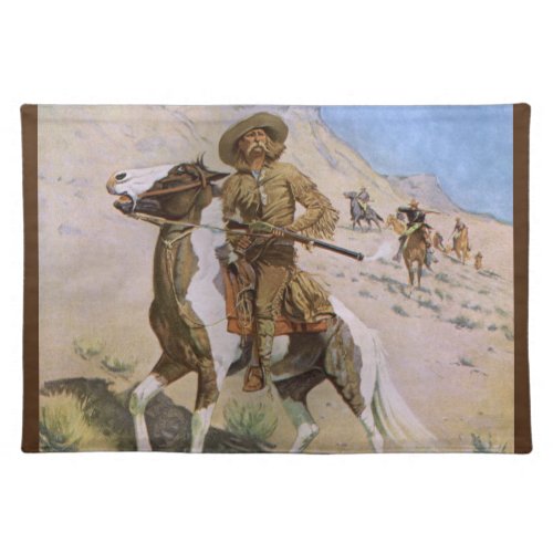 Vintage Military Cowboys The Scout by Remington Cloth Placemat