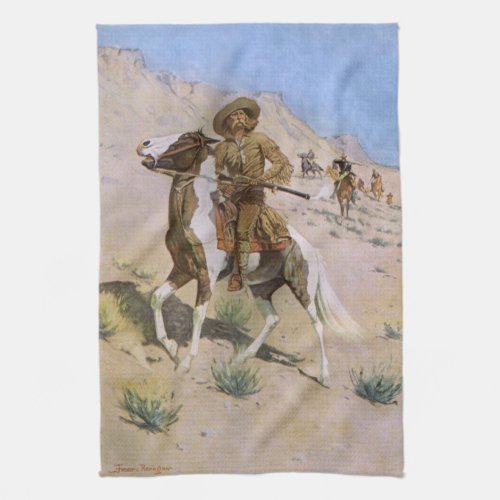 Vintage Military Cowboys The Scout by Remington Kitchen Towel