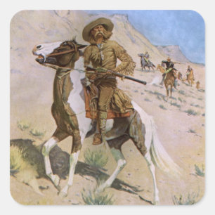 Vintage Military Cowboys, The Scout by Remington Square Sticker