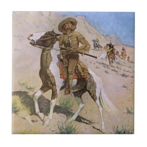Vintage Military Cowboys The Scout by Remington Tile