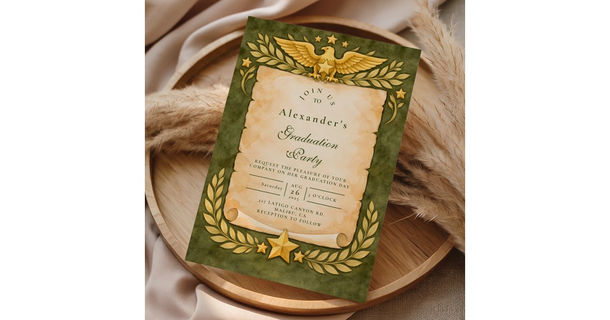 Vintage Military Graduation Party Invitation | Zazzle