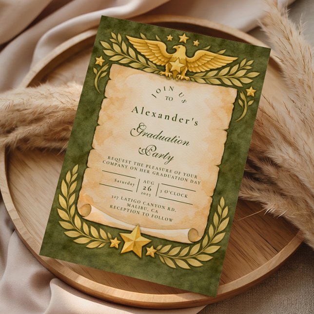 Vintage Military Graduation Party Invitation (Creator Uploaded)