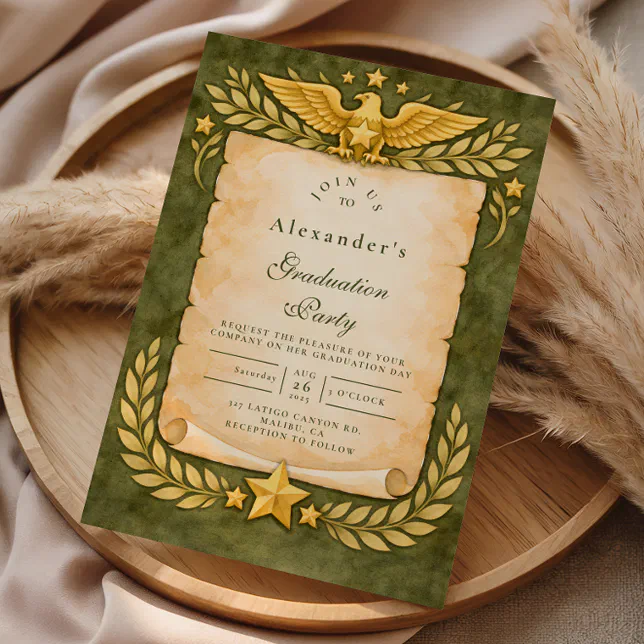 Vintage Military Graduation Party Invitation | Zazzle