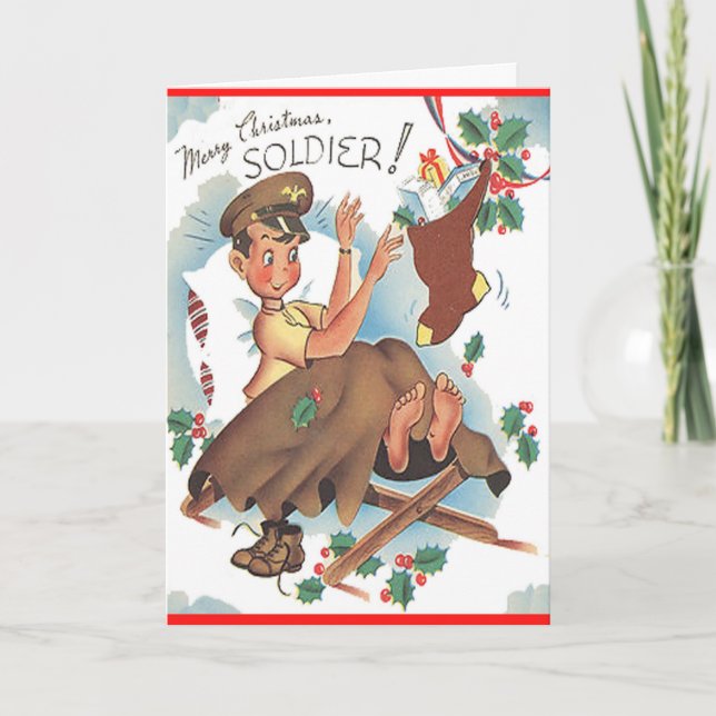 Vintage Military Merry Christmas Card (Front)