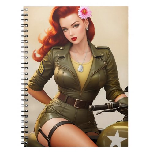 Vintage Military Motorcycle Notebook