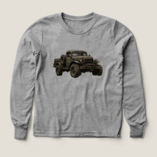 Vintage Military Off-Road Truck Illustration Tri-Blend Shirts