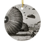 Vintage Military Parachute Landing Ceramic Ornament