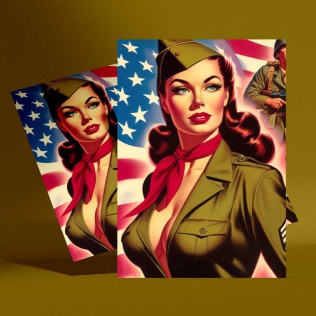 Vintage Military Pin-up Postcard (Creator Uploaded)