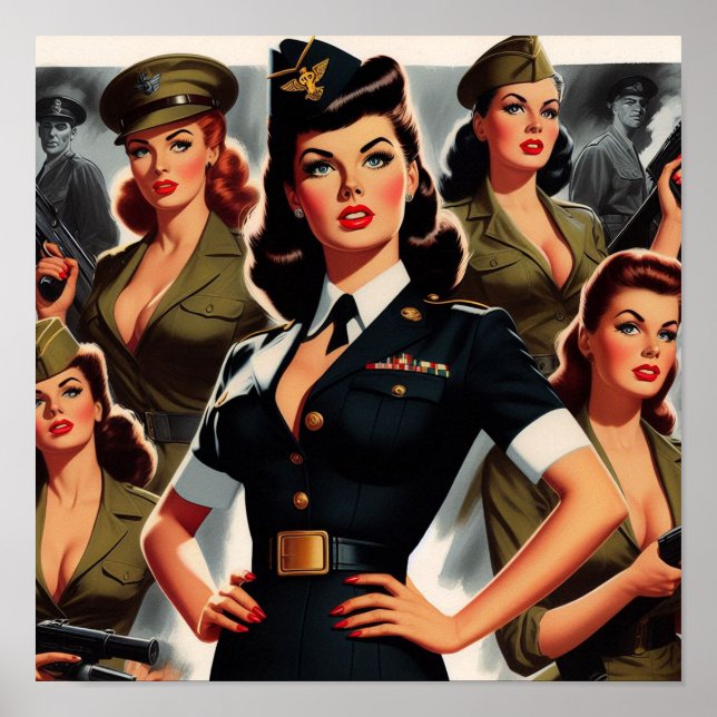 Vintage Military Pin-up Poster (Front)