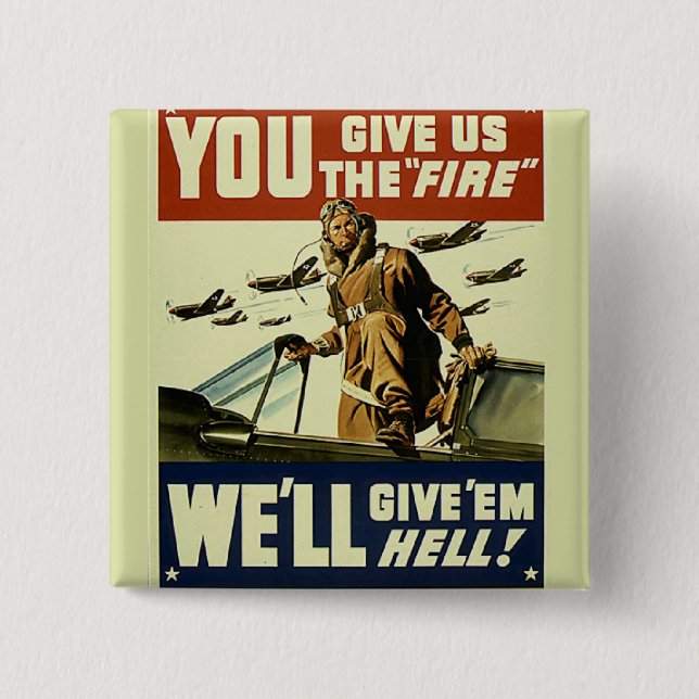 Vintage Military Pinback Button (Front)