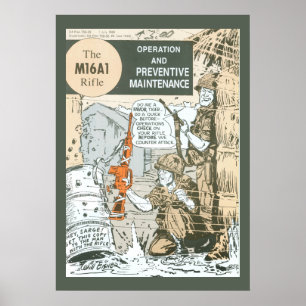 Vintage Military Rifle Maintenance Poster
