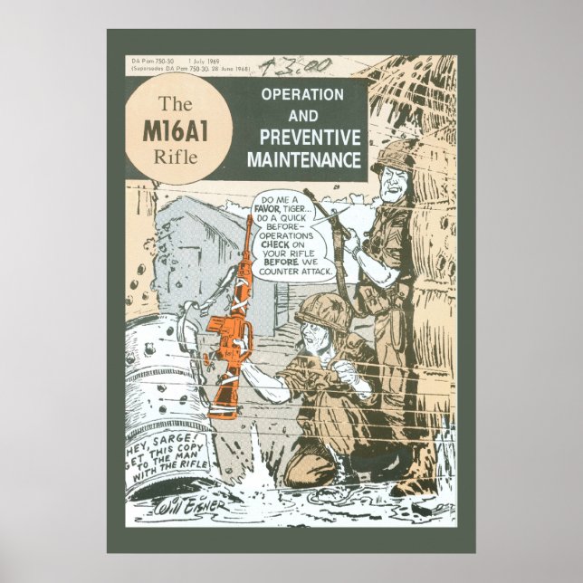 Vintage Military Rifle Maintenance Poster (Front)