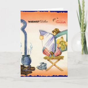 Vintage Military Thank You Card