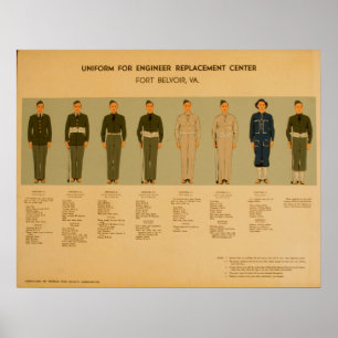 Vintage Military Uniform 1942 WPA Poster