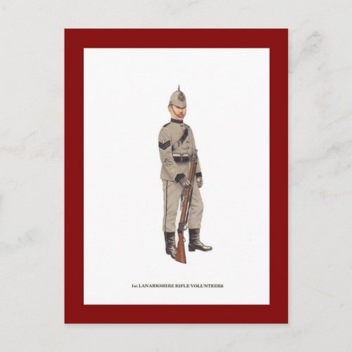 Vintage Military Uniforms 1st Lanarkshire Rifle Postcard