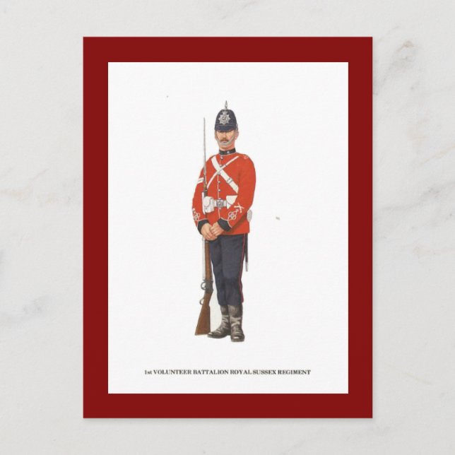 Vintage Military Uniforms, 1st Volunteer Battalion Postcard (Front)