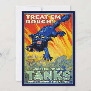 Vintage Military War Recruiting with a Wild Cat