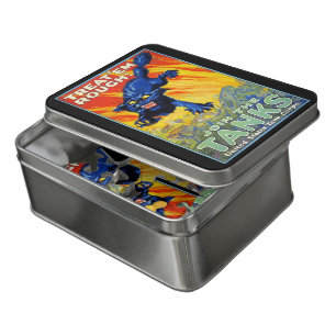 Vintage Military War Recruiting with a Wild Cat Jigsaw Puzzle