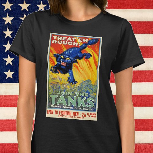 Vintage Military War Recruiting with a Wild Cat T_Shirt
