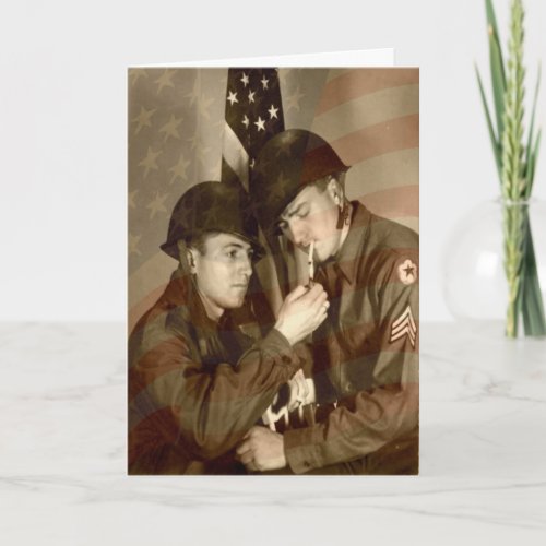 Vintage Military WWII Photo _Veterans Day Greeting Thank You Card