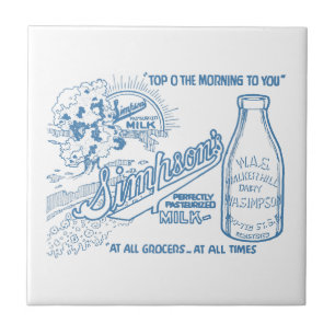 Vintage Milk Advertisement Ceramic Tile