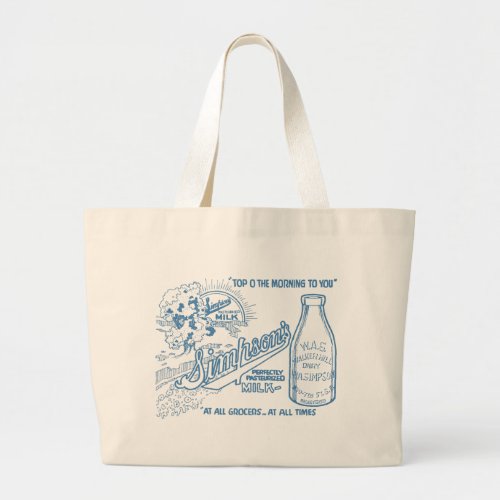 Vintage Milk Advertisement Large Tote Bag