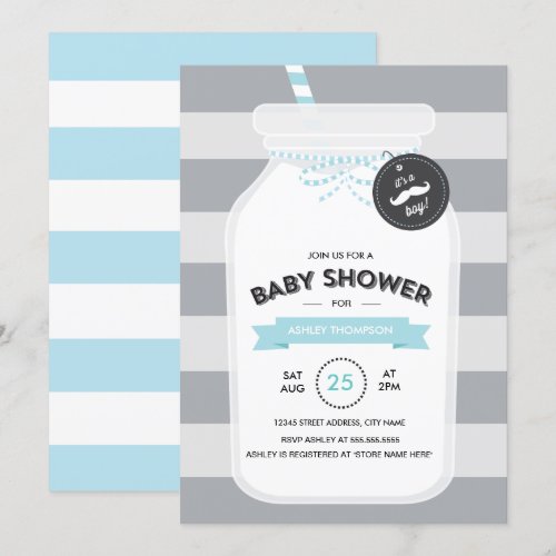 Vintage Milk Bottle Baby Shower Invite