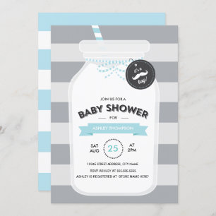 Vintage Milk Bottle Baby Shower Invite