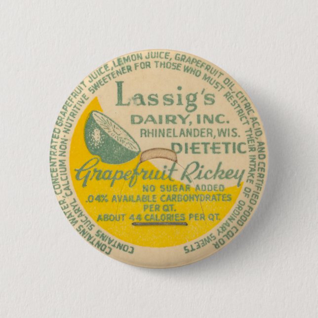 Vintage Milk Bottle Cap Button (Front)
