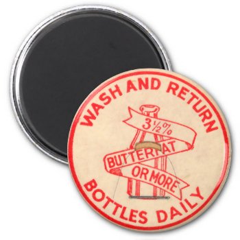 Vintage Milk Bottle Cap Magnet by Vintage_Gifts at Zazzle
