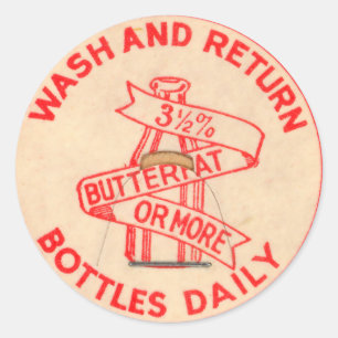 Vintage Milk Bottle Cap Sticker
