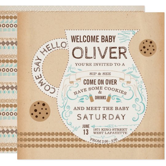 Vintage Milk Cookies Baby Shower Invitation
