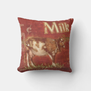 Vintage Milk Throw Pillow