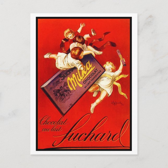 Vintage Milka Chocolate Ad Postcard (Front)