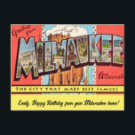 Vintage Milwaukee Occasion Postcard<br><div class="desc">An old colorful postcard greeting from Milwaukee,  Wisconsin repurposed to use for any occasion!</div>