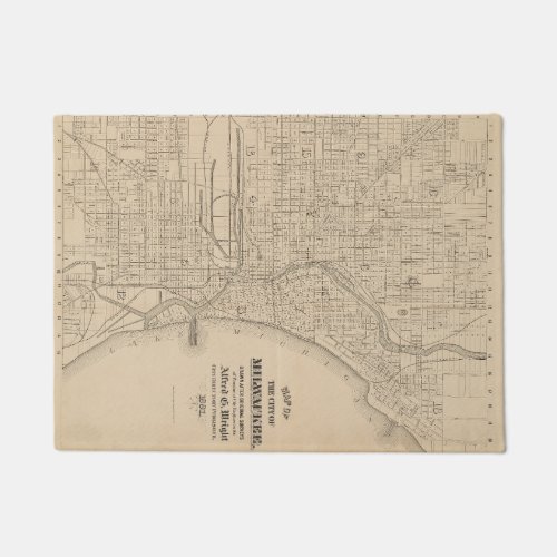 Vintage Milwaukee Wisconsin Map Doormat