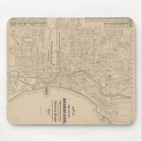 Vintage Milwaukee Wisconsin Map Mouse Pad