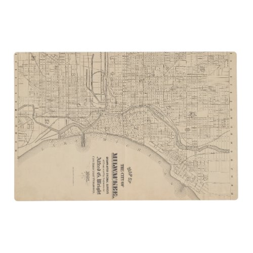 Vintage Milwaukee Wisconsin Map Placemat