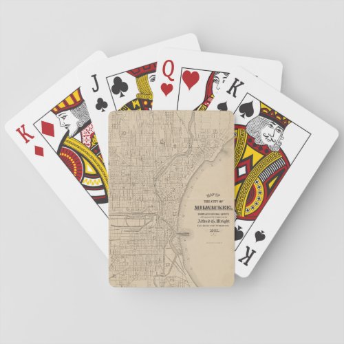Vintage Milwaukee Wisconsin Map Playing Cards