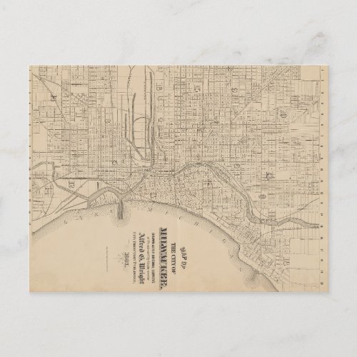 Vintage Milwaukee Wisconsin Map Postcard