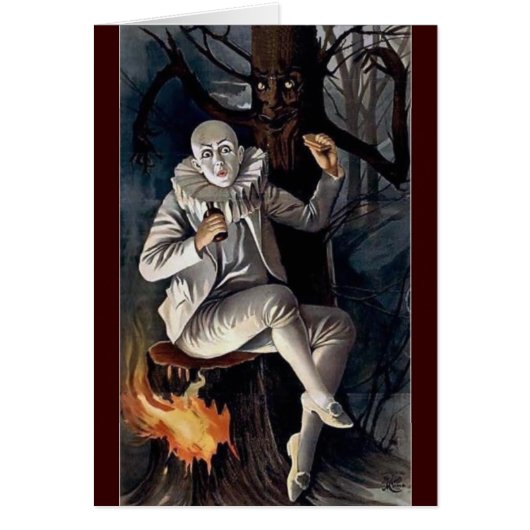 Vintage mime scary darl forest tree cards (Front)